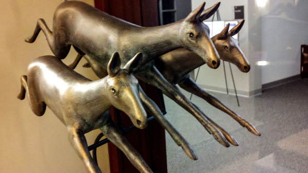 Three Bronze deer